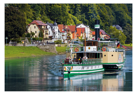 Reliefpostkarten (RF) Motiv: Elbtal Schiff