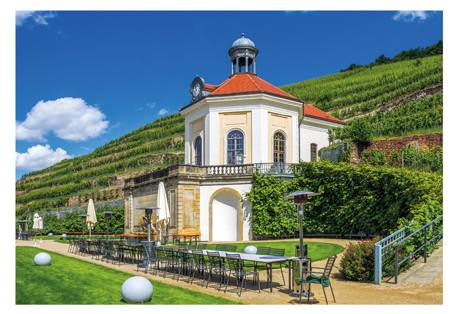 Reliefpostkarten (RF) Motiv: Schloss Wackerbarth im Sommer