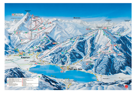 [RPO 4251405900488 M0014] Reliefpostkarten (RF) Motiv: Pistenpläne Zell am See