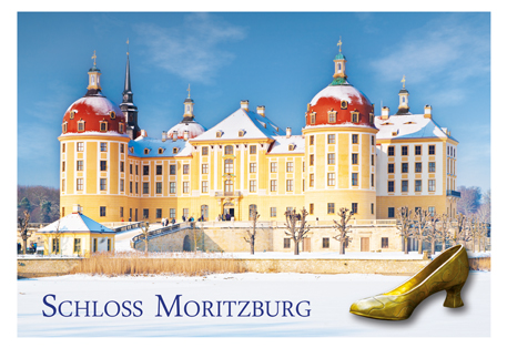 [RPO 4251405900303 M0020] Reliefpostkarten (RF) Motiv: Moritzburg Aschenbrödel Winter mit Schuh